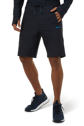 Side-Stripe Regular-Fit Shorts with Contrast Logo